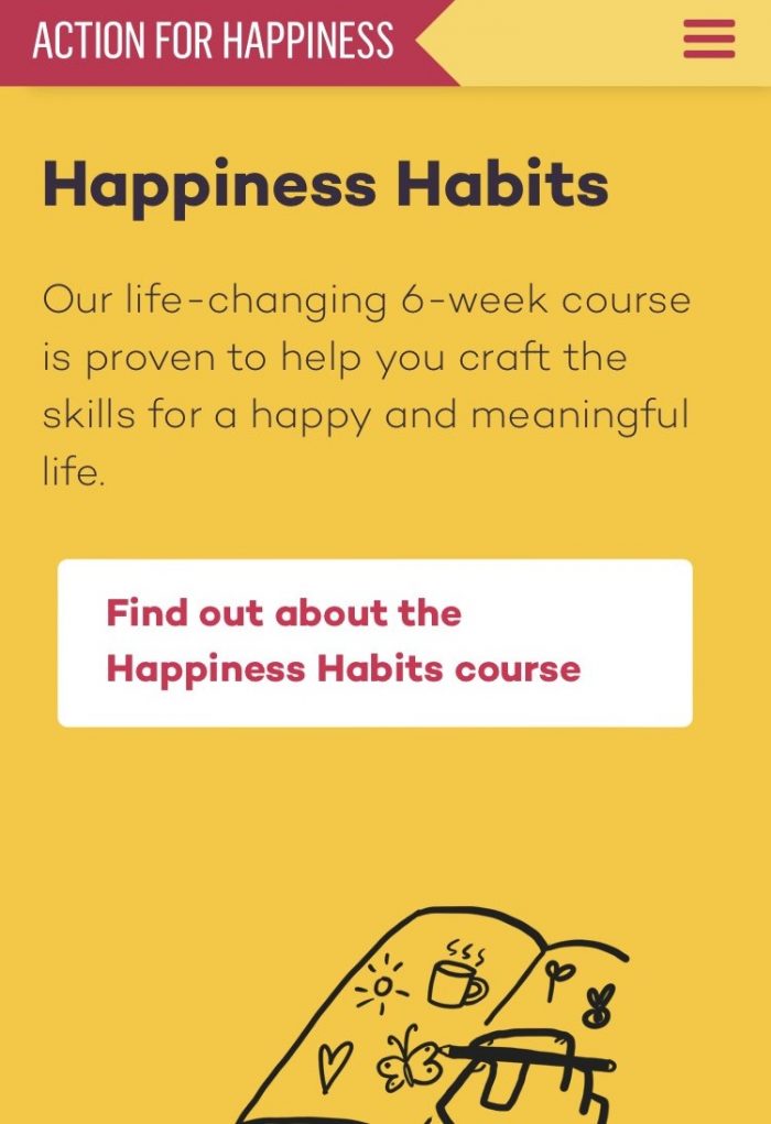 Happiness Habits course from Action for Happiness